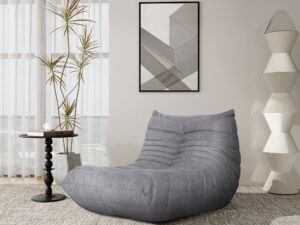 miniaturka Szary Fotel Ikonowy Pikowanie Pionowa Linia – Zenith