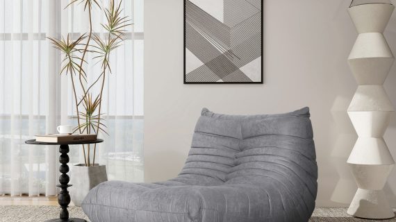 miniaturka Szary Fotel Ikonowy Pikowanie Pionowa Linia – Zenith