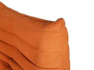 miniaturka Pomarańczowy Fotel Ikonowy Poziome Przeszycie Aksamit – Zenith