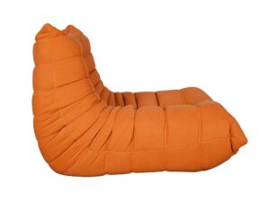 miniaturka Pomarańczowy Fotel Ikonowy Poziome Przeszycie Aksamit – Zenith