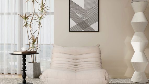 miniaturka Beżowy Fotel Ikonowy Pikowanie Centralne Przeszycie – Zenith