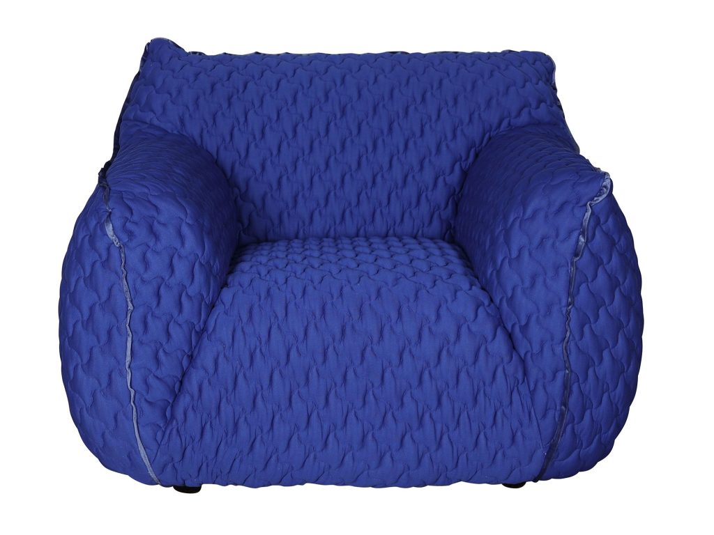 Chabrowy Duży Fotel Pikowanie Gwiazdy Elastyczna Tkanina – Zenith