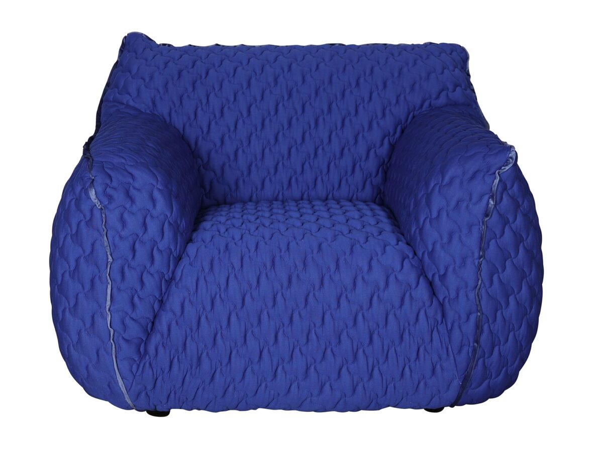 Chabrowy Duży Fotel Pikowanie Gwiazdy Elastyczna Tkanina – Zenith