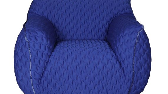 Chabrowy Duży Fotel Pikowanie Gwiazdy Elastyczna Tkanina – Zenith