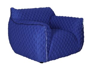 miniaturka Chabrowy Duży Fotel Pikowanie Gwiazdy Elastyczna Tkanina – Zenith