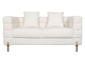 Sofa Dwuosobowa Elegancka Ecru Tkanina Boucle – Zenith