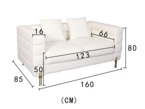 miniaturka Sofa Dwuosobowa Elegancka Ecru Tkanina Boucle – Zenith
