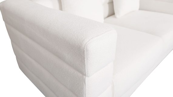 miniaturka Sofa Dwuosobowa Elegancka Ecru Tkanina Boucle – Zenith