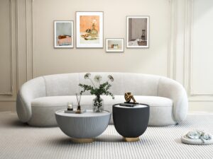 miniaturka Kawowy Stolik Czarny Podstawa Półkula – Virtus