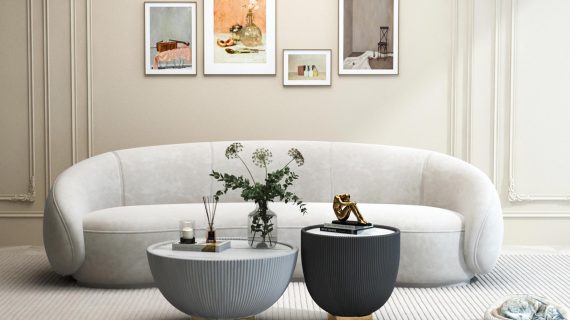 miniaturka Kawowy Stolik Czarny Podstawa Półkula – Virtus