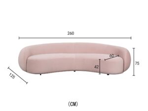 miniaturka Nowoczesna Sofa Art Deco Pudrowy Róż – Zenith