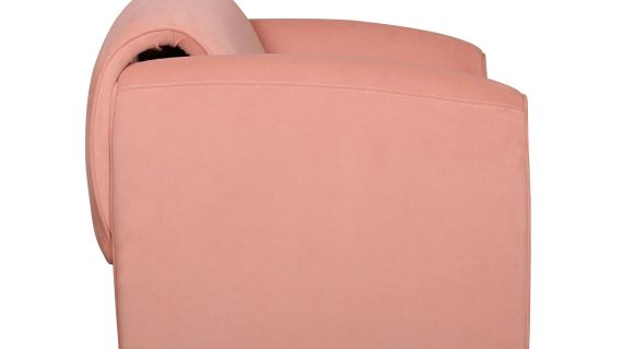 miniaturka Brzoskwiniowy Fotel Welurowy Geometryczny Styl – Zenith