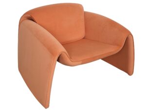 miniaturka Nowoczesny Fotel Cynamonowy Welurowa Tapicerka – Zenith