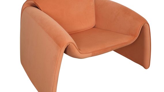 miniaturka Nowoczesny Fotel Cynamonowy Welurowa Tapicerka – Zenith