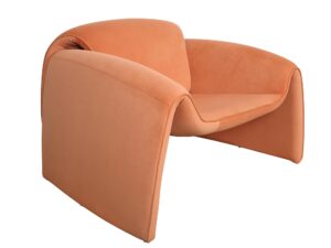 miniaturka Nowoczesny Fotel Cynamonowy Welurowa Tapicerka – Zenith