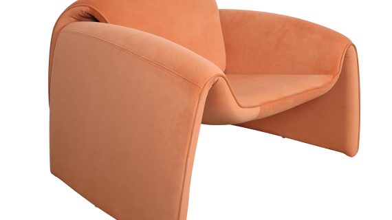 miniaturka Nowoczesny Fotel Cynamonowy Welurowa Tapicerka – Zenith