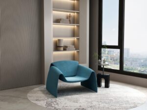 miniaturka Morski Fotel Nowoczesny Welur Minimalistyczna Forma – Zenith