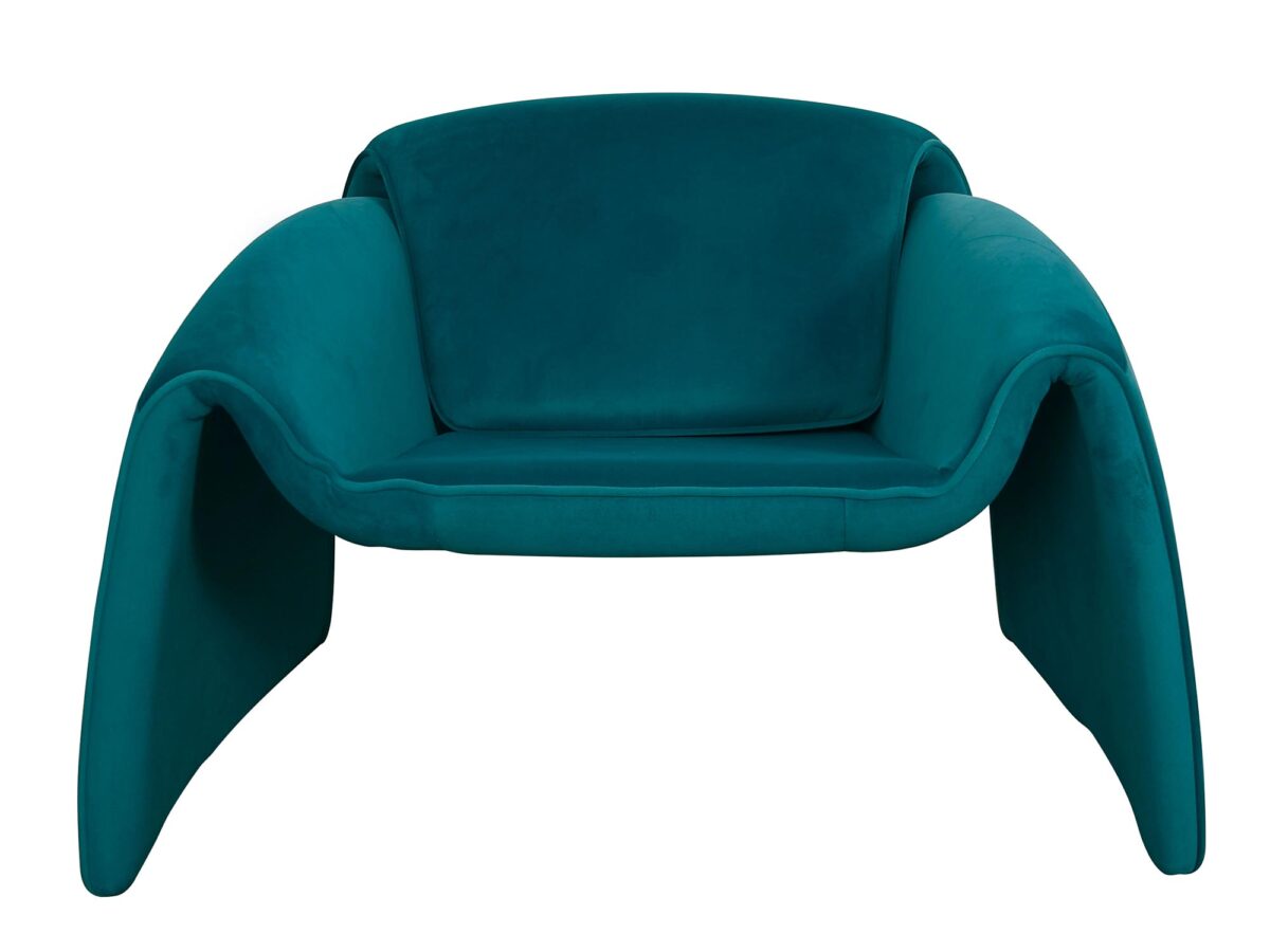 Morski Fotel Nowoczesny Welur Minimalistyczna Forma – Zenith