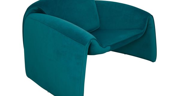 miniaturka Morski Fotel Nowoczesny Welur Minimalistyczna Forma – Zenith