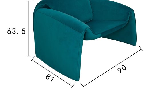 miniaturka Morski Fotel Nowoczesny Welur Minimalistyczna Forma – Zenith