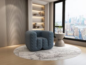 miniaturka Łukowy Fotel Niebieski Czarno-Szary Szenil – Zenith