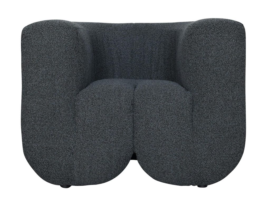 Grafitowy Fotel Łukowy Tkanina Szenilowa – Zenith