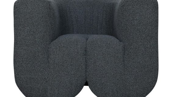 Grafitowy Fotel Łukowy Tkanina Szenilowa – Zenith