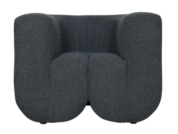 Fotel ciemnoszary w stylu boucle