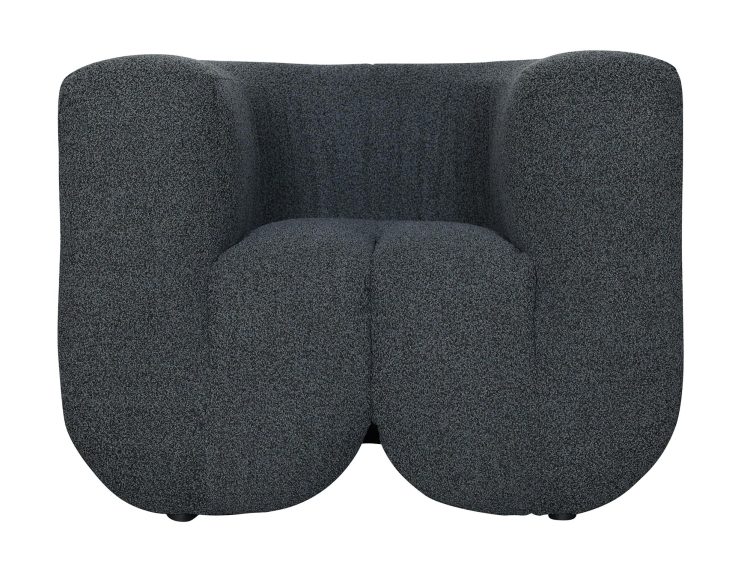 Fotel ciemnoszary w stylu boucle