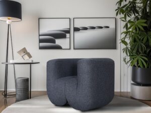 miniaturka Grafitowy Fotel Łukowy Tkanina Szenilowa – Zenith