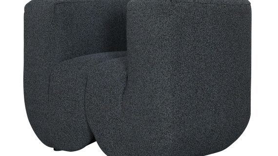 miniaturka Grafitowy Fotel Łukowy Tkanina Szenilowa – Zenith