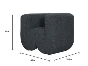 miniaturka Grafitowy Fotel Łukowy Tkanina Szenilowa – Zenith