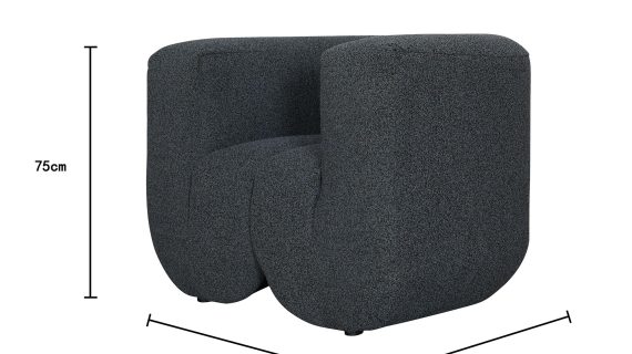 miniaturka Grafitowy Fotel Łukowy Tkanina Szenilowa – Zenith