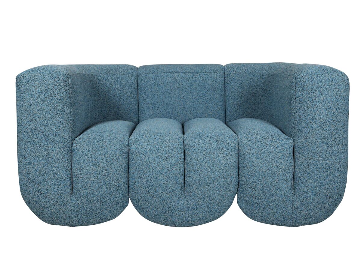 Łukowa Sofa Niebiesko-Szaro-Czarna – Zenith