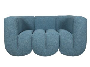 Łukowa Sofa Niebiesko-Szaro-Czarna – Zenith