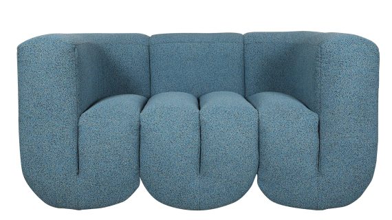 Łukowa Sofa Niebiesko-Szaro-Czarna – Zenith