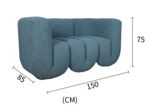 miniaturka Łukowa Sofa Niebiesko-Szaro-Czarna – Zenith
