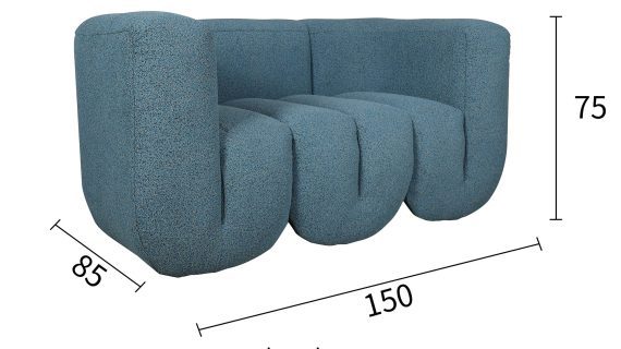 miniaturka Łukowa Sofa Niebiesko-Szaro-Czarna – Zenith