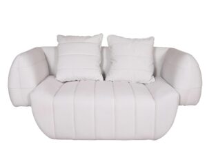 Mid-Century Sofa Biała Welur – Zenith