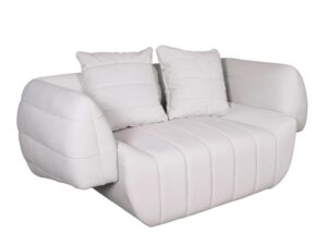 miniaturka Mid-Century Sofa Biała Welur – Zenith