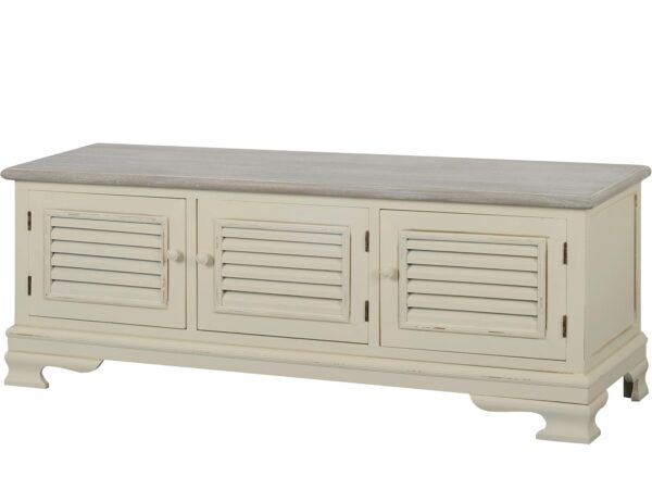 Komoda z dwoma szufladami w stylu retro z giętymi nogami