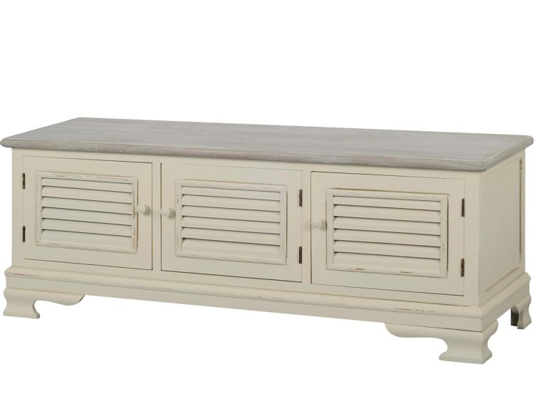 Komoda z dwoma szufladami w stylu retro z giętymi nogami