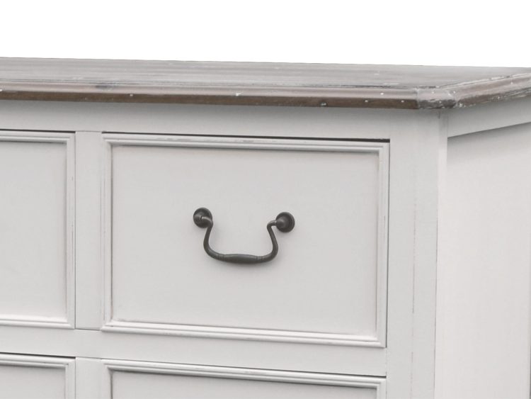 Konsola biała z szufladami i dolną półką w aranżacji wnętrza