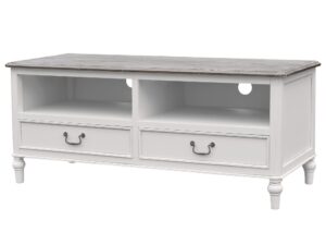 RTV komoda w stylu prowansalskim z ciemnobrązowym blatem – Citta