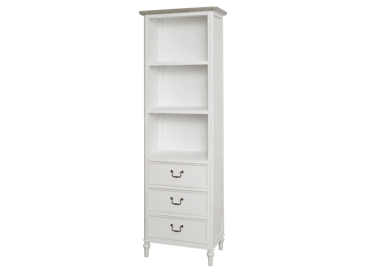 Prowansalski regał biały z ciemnobrązowym wieńcem – Citta