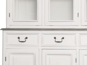 miniaturka Biały kredens prowansalski z ciemnobrązowym blatem i wieńcem – Citta