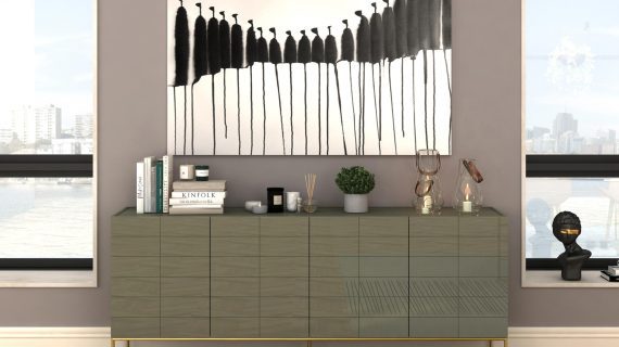 miniaturka Komoda Modern Classic Cementowa Zieleń – Blossom Grove