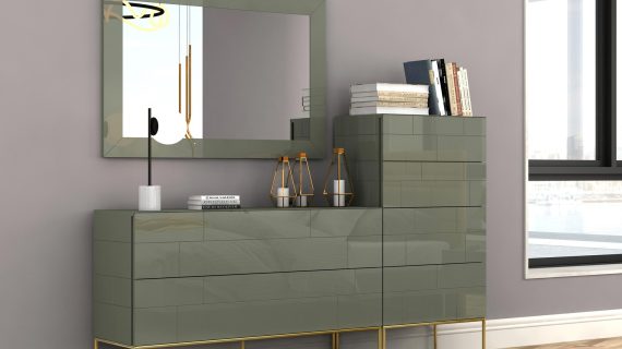 miniaturka Komoda Zielona Modern Classic Złote Nogi – Blossom Grove