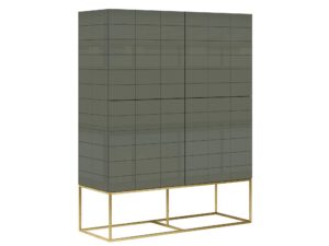 miniaturka Modern Classic Komoda Cementowa Zieleń Złote Nogi – Blossom Grove