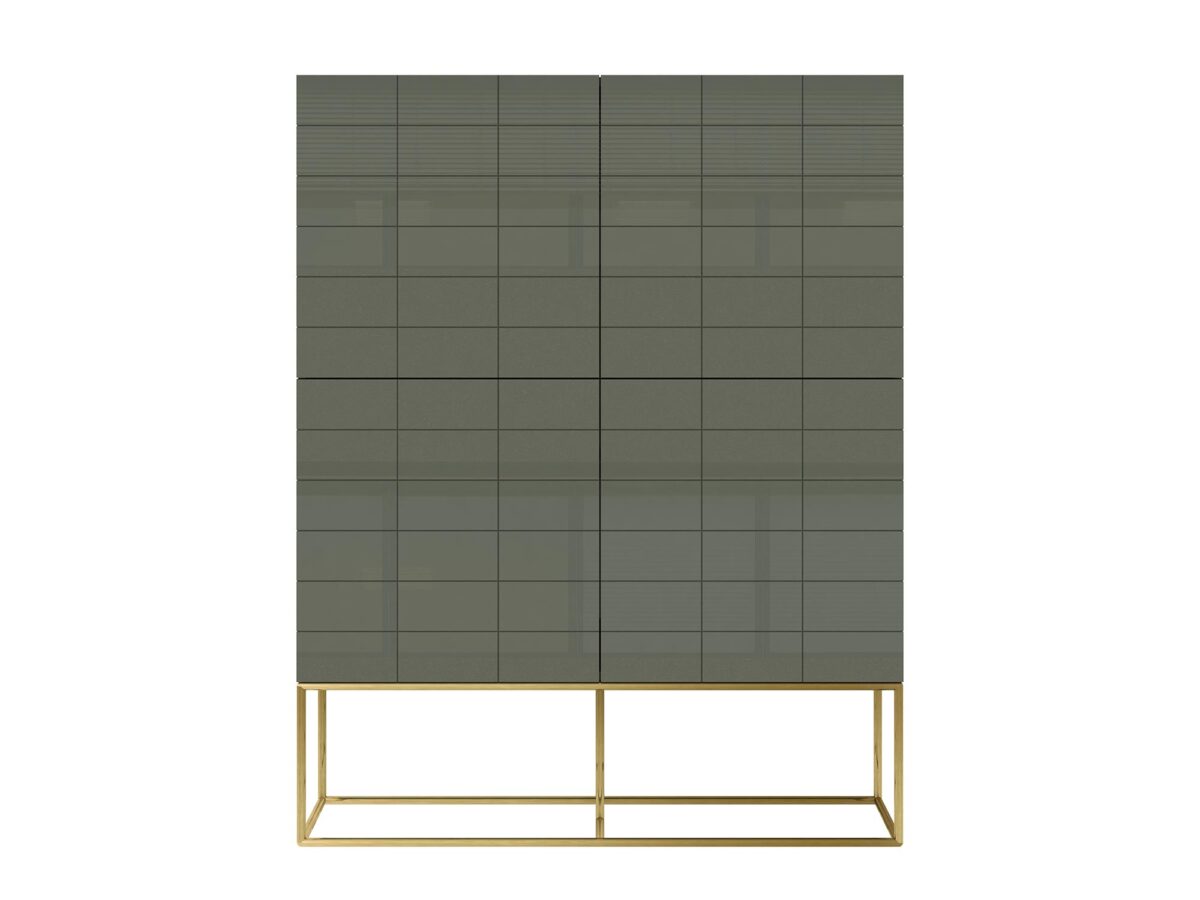 Modern Classic Komoda Cementowa Zieleń Złote Nogi – Blossom Grove